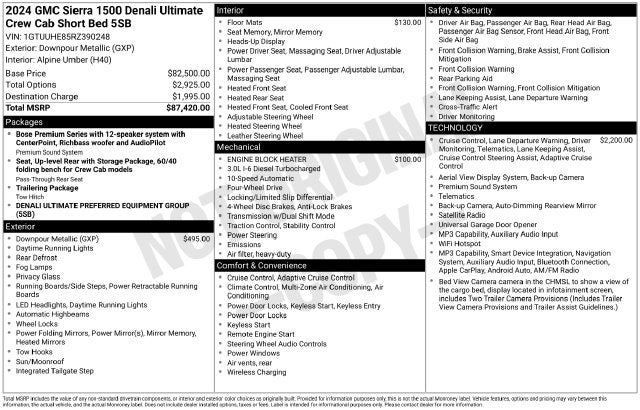 2024 GMC Sierra 1500 4WD Crew Cab Short Box Denali Ultimate